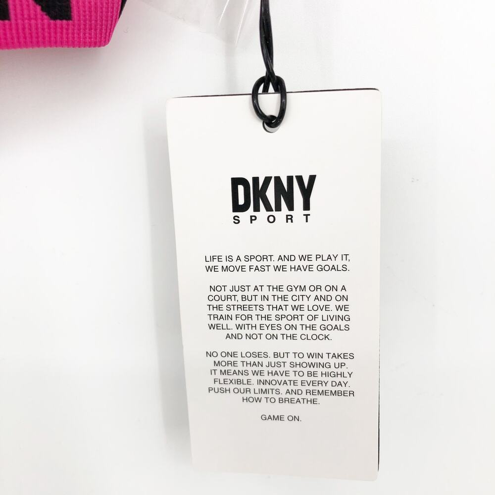 DKNY SPORT Women's Sports Bra XS Hot Pink Mesh-Back Medium-Impact NWT - Picture 7 of 10